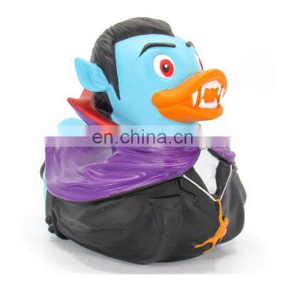 Custom Blue Rubber Small Little Plastic Ducks Floating squeaky beach water shower Bath Fun Toy for Child