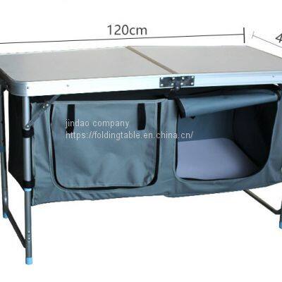 Portable Camping Kitchen Table Aluminum Lightweight Multifunctional Camping Kitchen Table BBQ Party Camping Kitchen Cupboard photo-5