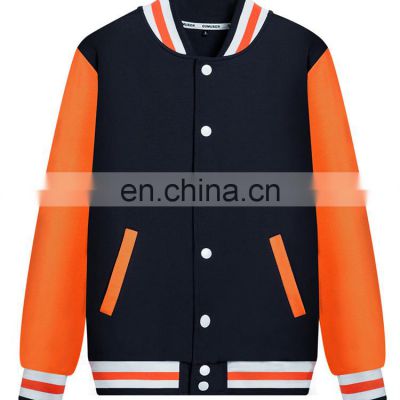 Baseball lettermen varsity jacket for men with leather sleeve custom embroidery patched logo