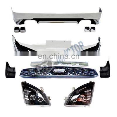 MAICTOP auto body kit grille front rear bumper for prado fj120 2003-2009 bumper headlight