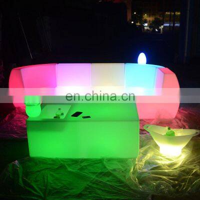 Modern Coffee Shop Tables and Chairs /Led PE Light Up Chair for Restaurant Discotheque Pub Used Glowing Bar Table