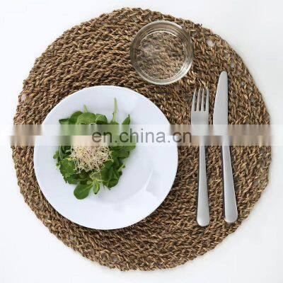 Hot Rustic Seagrass Placemat Round Table mat Hand Woven Natural Weave wall decor basket wholesale Manufacturer