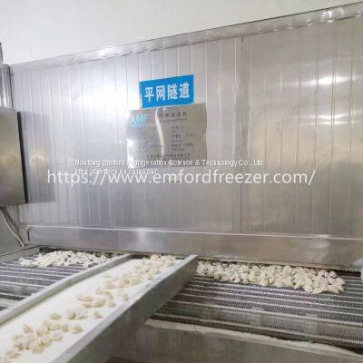 Mesh Belt Tunnel Freezer for Shrimp, Poultry, Meat, Pastry, Pasta, French Fries