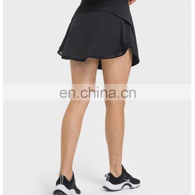 Blank Custom Logo 2-In-1 Ladies Workout Running With Pockets Golf Tennis Mini Skirt Apparel Women Gym Yoga Sports Wear photo-3