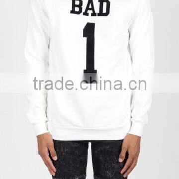 White Color Printed Sweatshirt/white Color Sweatshirt With Black Color Printing/custom White Color Sweatshirt photo-3