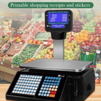 Digital Commercial Scale With Label Printer POS Weighing Scale Price Computing