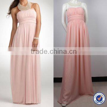 Factory oem fashion pleated chiffon design evening dresses for summer 2015