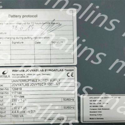 Wartsila / Jovyatlas Jovytec p 1000-nt 8 Minutes Uninterruptible Power Supply