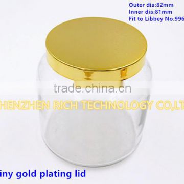 82mm Shiny gold plating candle lid