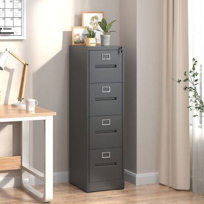 Amazon Modern 4-Drawer Steel Filing Cabinet Narrow Cabinet photo-4