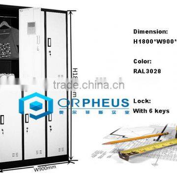 6 Section Home Furniture 2 Tier Steel Locker Changing Room Shower Clothing Storage Locker photo-6