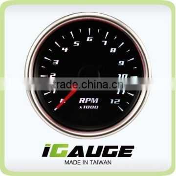 60mm Black Face White LED Motorcycle Electrical Tachometer Gauge