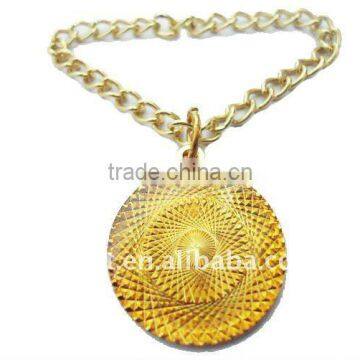 Golden custom coin necklace metal keyring