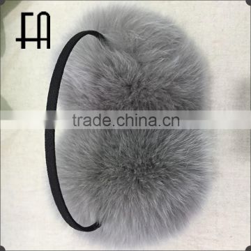 Factory direct wholesale price fox fur earmuff /fur earmuff 16cm