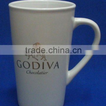 promotional matt glaze V shaped porcelain coffee mug with your logo 20oz