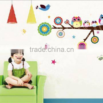 2016 Cute Colorful Owl Family Branch Butterfly PVC Wall Stickers Decal Decor for Kids Rooms photo-3