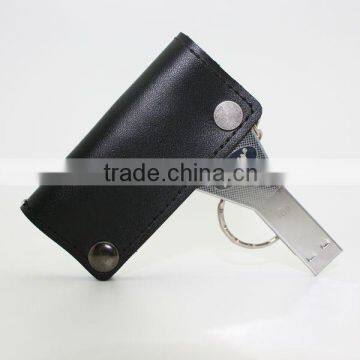 leather usb flash drive with key chain in high quality