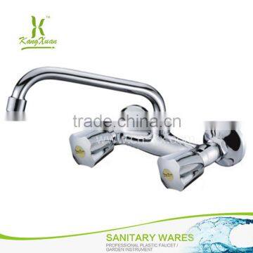 Kitchen Chromed Abs Plastic double lever faucet