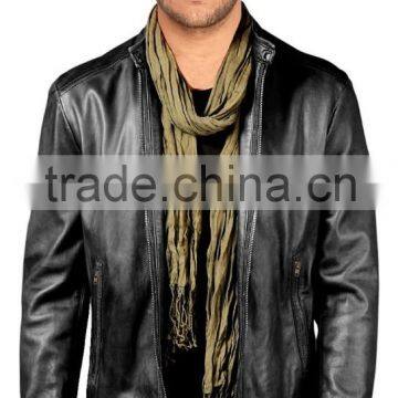 CASUAL LEATHER BIKER JACKET FOR UNIVERSAL PURPOSE