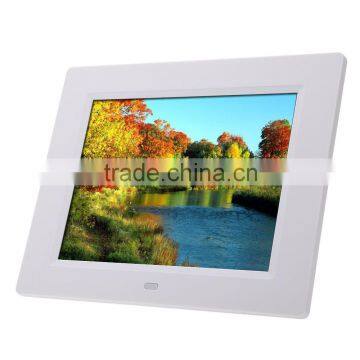 Ultrathin 8 Inch HD LCD Digital Picture Photo Frame Alarm Clock MP3 MP4 Movie Player With Remote Control Black/White photo-3