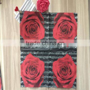 Virgin Wood Pulp 3ply Printed Paper Napkin rose printed napkin