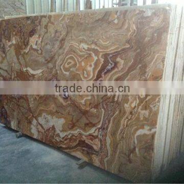 Cheap tiger flower brown onyx marble tile slab