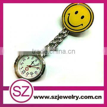 Fashionable Promotional Design Smile Nurse Watch Brooch Nurse Watch