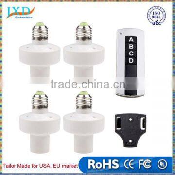 E27 Screw Wireless Remote Control Light Lamp Bulb Holder 4 Cap Socket Switch