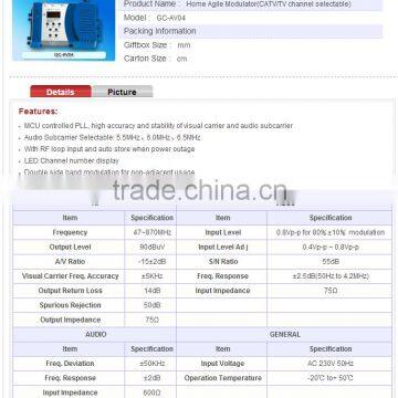 Home Agile Modulator(CATV/TV Channel Selectable) GC-AV04 photo-3