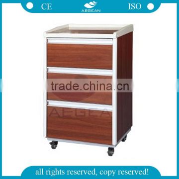 AG-BC004 CE ISO 3 drawer wooden frame hospital locker bedside cupboard