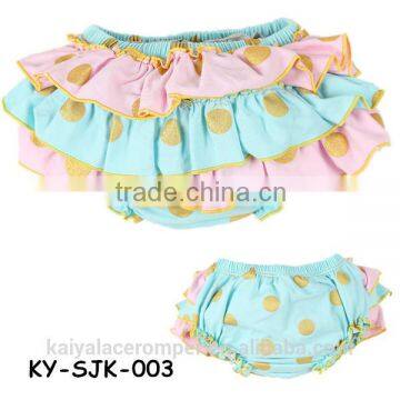 2016 gold dot ruffle baby toddler underwear baby clothing bloomers for kids wholesale