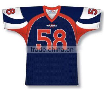 Polyester Spandex custom Sublimated Wolves American Football Jersey/Shirt