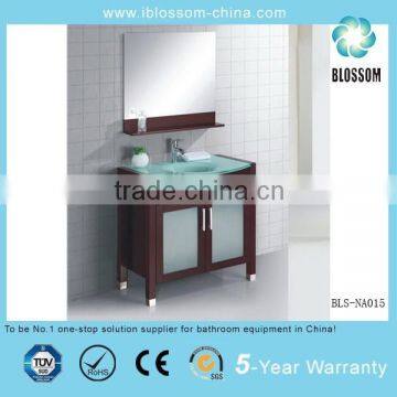 Trade assurance supplier contemporary glass wash basin bathroom vanity