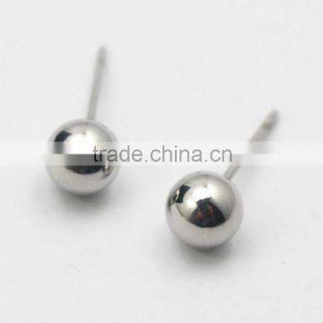 High Polish Round Ball Screw Back Earring Stainless Steel Stud Earrings Screw photo-5