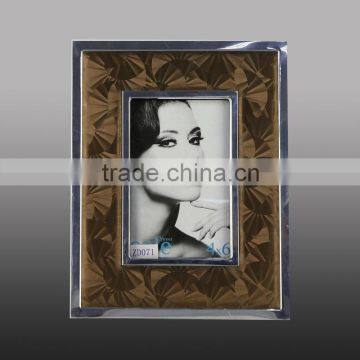 Cheap leather photo frame with aluminum sides ZD071