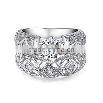 China CDE crystal latest design 925 silver diamond ring