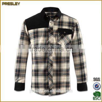 Men's rayon cotton twill plaids flannel fashion shirt with cheap price