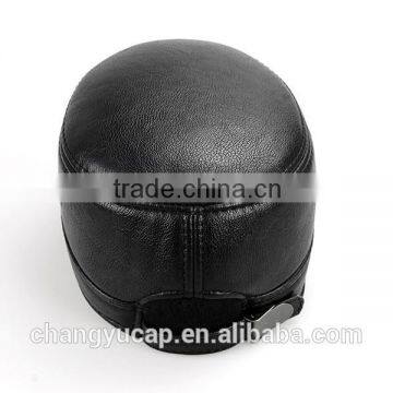 Haute Couture PU Flat Cap/Ear protection Cap/Cotton-Padded Cap