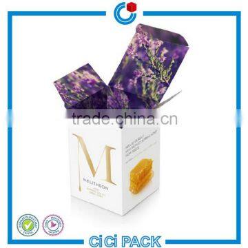 Full color printing white paper flower cosmetic package boxes wholesale