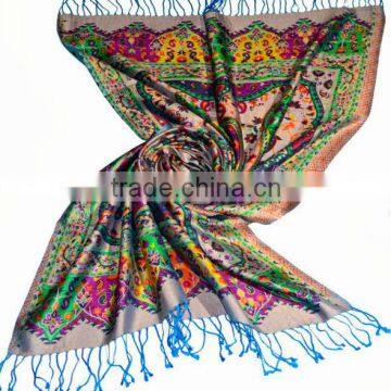 Silk viscose Paisley print scarf shawls