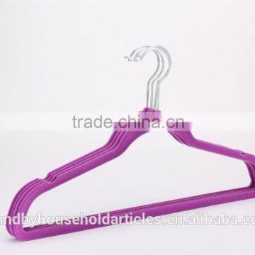 Standby Indoors Use Flocked Coat Hanger With a Notch photo-2