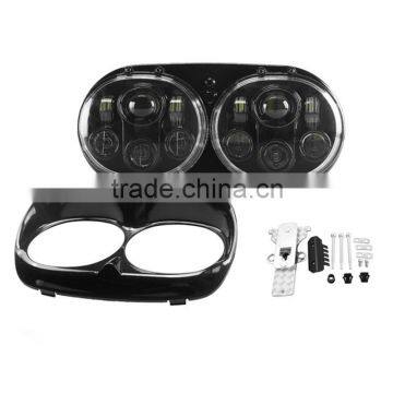 Harley Headlamp Double 5 3/4 Inch Round Daymaker Harley Roa-d Glide Custom LED Motorcycle Headlight photo-6