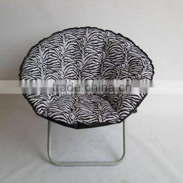 Foldable moon chair with zebra printing