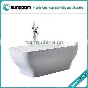 SUNZOOM square shape acrylic bathtub,plain bathtub,chinese sex bathtub