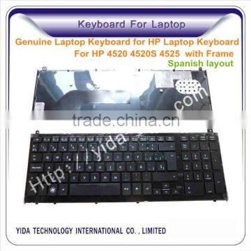 Spanish layout Laptop Keyboard for HP Probook 4520 4520S 4525 with Frame black color