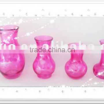 Glass vase with colorful effect