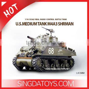 New 1/16 Radio Control Heng Long M4A3 Sherman Military Rc Tank With Smoking HL3898-1