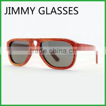 JM472 Made in China OEM Design Order Grey Polaroid Red Stained Pilot Sunglasses Bamboo