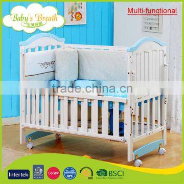 WBC-41B multi-functional luxury wood 4 types baby cot bed cribs, baby bed with wheels                        
                                                Quality Choice