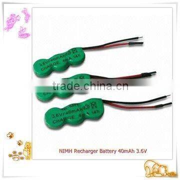 NIMH rechargeable battery 3.6v 40mAh (COMS battery)